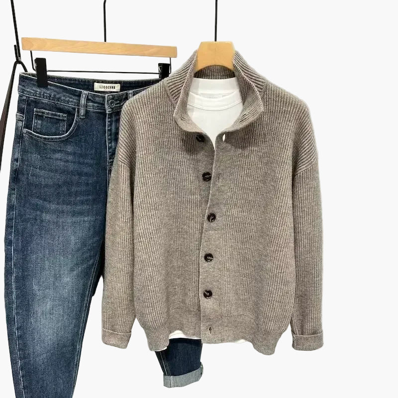 Herren Strick-Cardigan im Casual-Look – Modischer Freizeit-Stil mit Knopfleiste