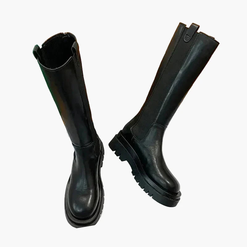 Damen Stiefel mit klobiger Sohle – Trendige Langschaft Boots für Herbst und Winter