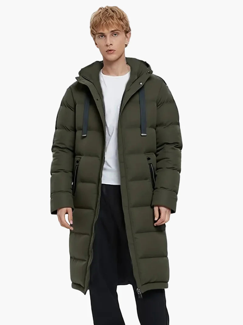 Herren Winter Steppmantel Lang Parka mit Kapuze – Casual Stil für Alltag & Outdoor