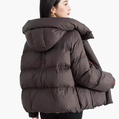 Damen Winter Oversize Steppjacke mit Kapuze, modisch & warm für Alltag und Freizeit