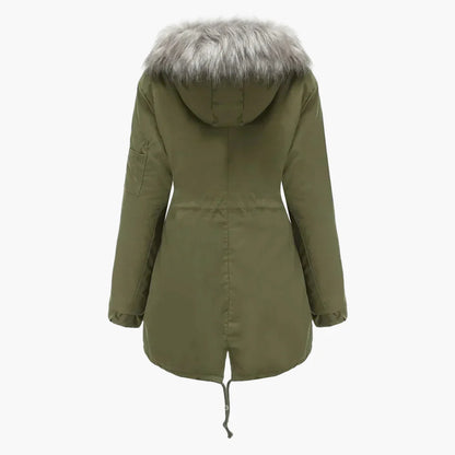 Damen Winter Parka mit Kapuze und Kunstfell – Modischer Mantel für kalte Tage