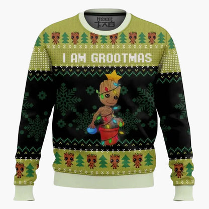 Unisex Weihnachts-Sweatshirt "I Am Grootmas" – Lustiger Groot Ugly Christmas Pullover für Fans