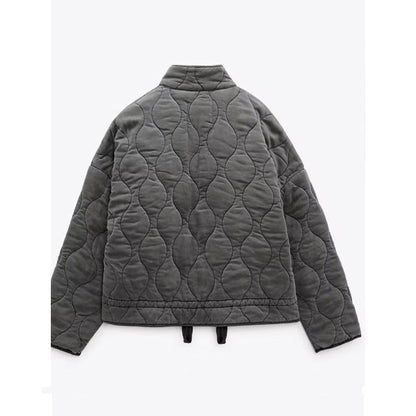 Damen Steppjacke Oversize Winter 2024 – Modische Übergangsjacke mit Taschen und Reißverschluss