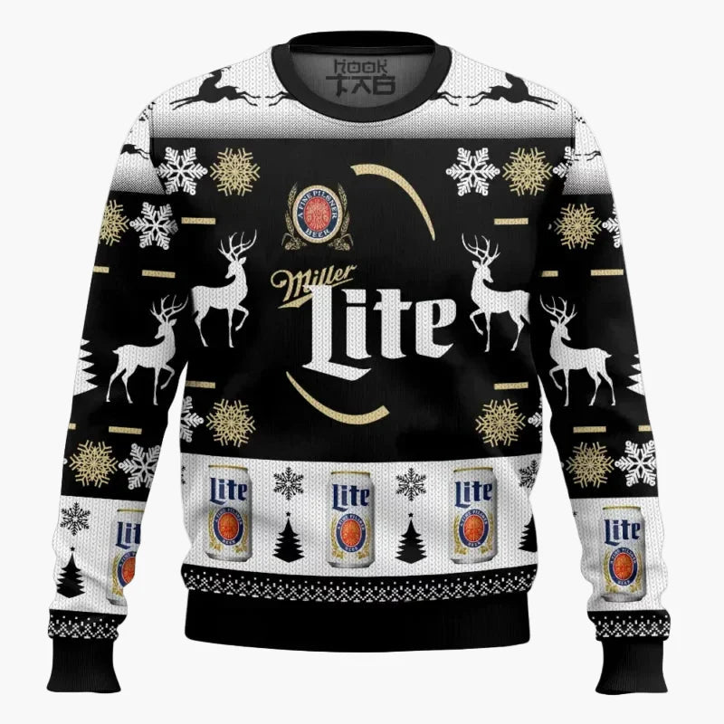 Herren Ugly Christmas Sweater – Lustiger Bier-Pullover für Weihnachten und Winterfeiern