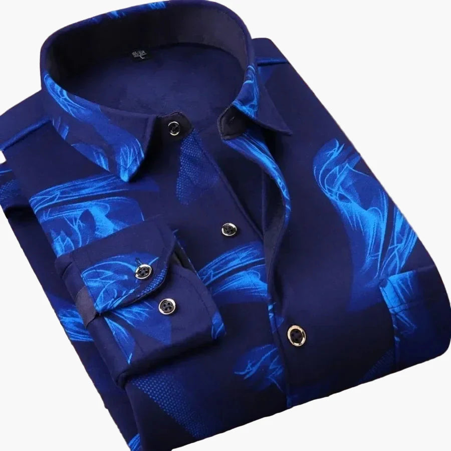 Herren Freizeithemd Kariert, Modernes Langarm-Hemd für Alltag und Büro