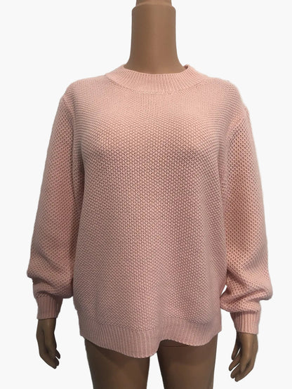 Damen Strickpullover mit Grobstrick und Ballonärmeln – Modischer Oversize Sweater für Herbst & Winter