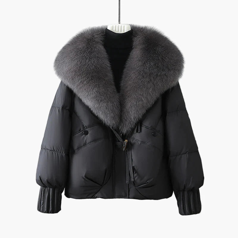Damen Winterjacke mit großem Kragen – Elegante warme Steppjacke für Freizeit und Alltag
