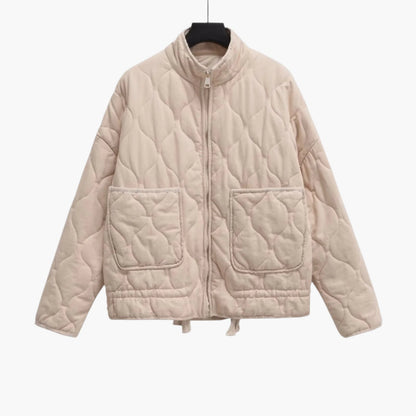 Damen Steppjacke Oversize Winter 2024 – Modische Übergangsjacke mit Taschen und Reißverschluss