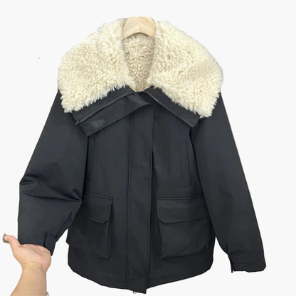 Damen Winter Parka mit Teddykragen – Lässiger Outdoor Mantel für kalte Tage