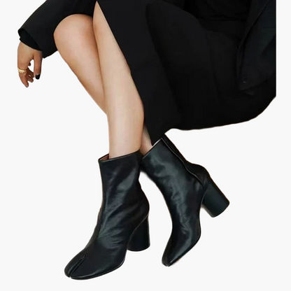 Damen Blockabsatz Stiefeletten mit Tabi-Design für stilvolle Outfits