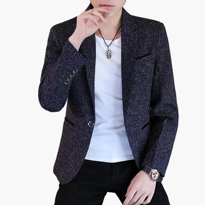 Herren Blazer Slim Fit Kariert Modern Business Freizeitjacke
