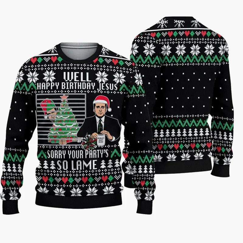 Herren Ugly Christmas Sweater – Lustiger Party-Pullover mit Spruch und Motiv, ideal für Weihnachten