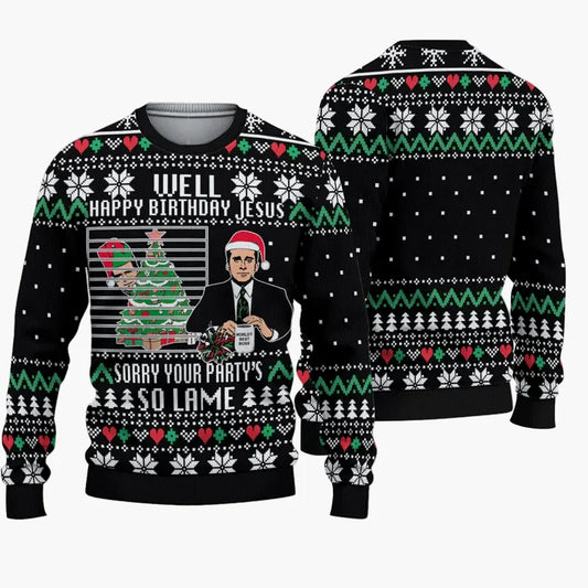 Herren Ugly Christmas Sweater – Lustiger Party-Pullover mit Spruch und Motiv, ideal für Weihnachten