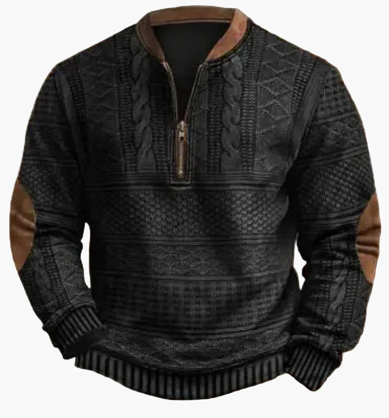 Herren Pullover mit halbem Reißverschluss – Stilvolles Strickdesign für Herbst und Winter