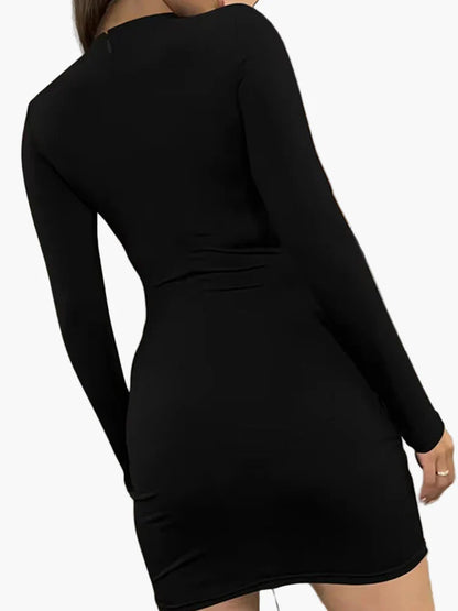 Damen Elegantes Bodycon Minikleid mit Langarm für Partys und Abende