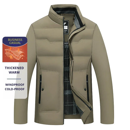 Herren Business Casual Steppjacke – Winddicht, Kälteschutz, Verdickt, Ideal für Herbst & Winter