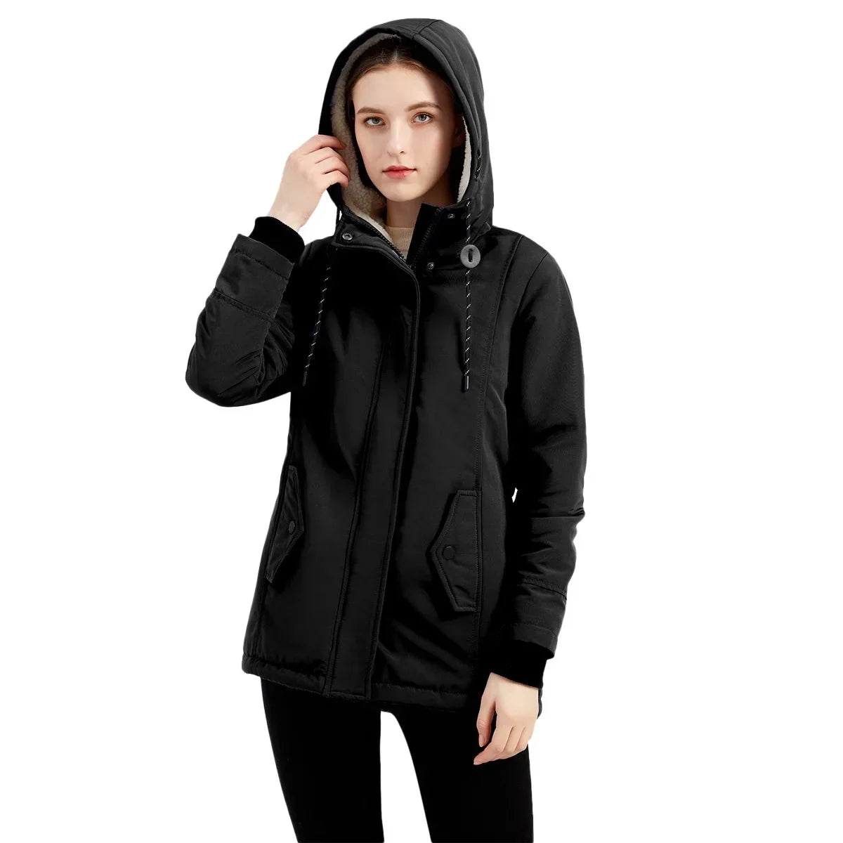 Damen Winterjacke mit Kapuze – Taillierter Parka für Alltag & Outdoor