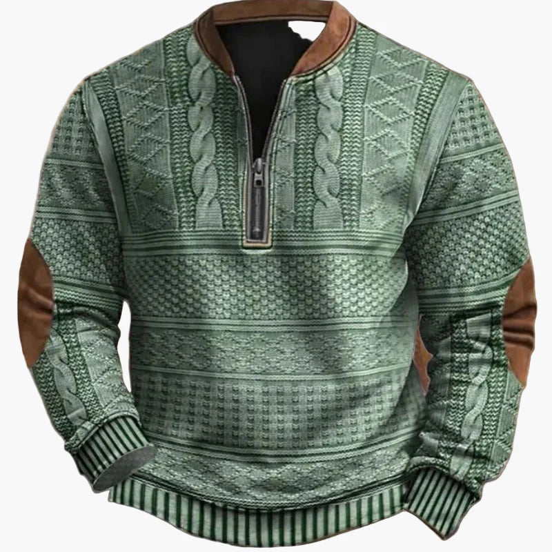 Herren Pullover mit halbem Reißverschluss – Stilvolles Strickdesign für Herbst und Winter