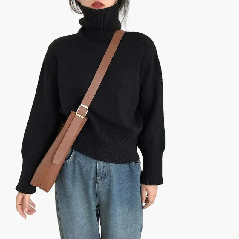 Damen Rollkragenpullover im lässigen Stil – Herbst Winter Strickpullover, modisch & vielseitig