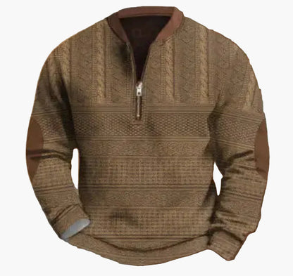 Herren Pullover mit halbem Reißverschluss – Stilvolles Strickdesign für Herbst und Winter