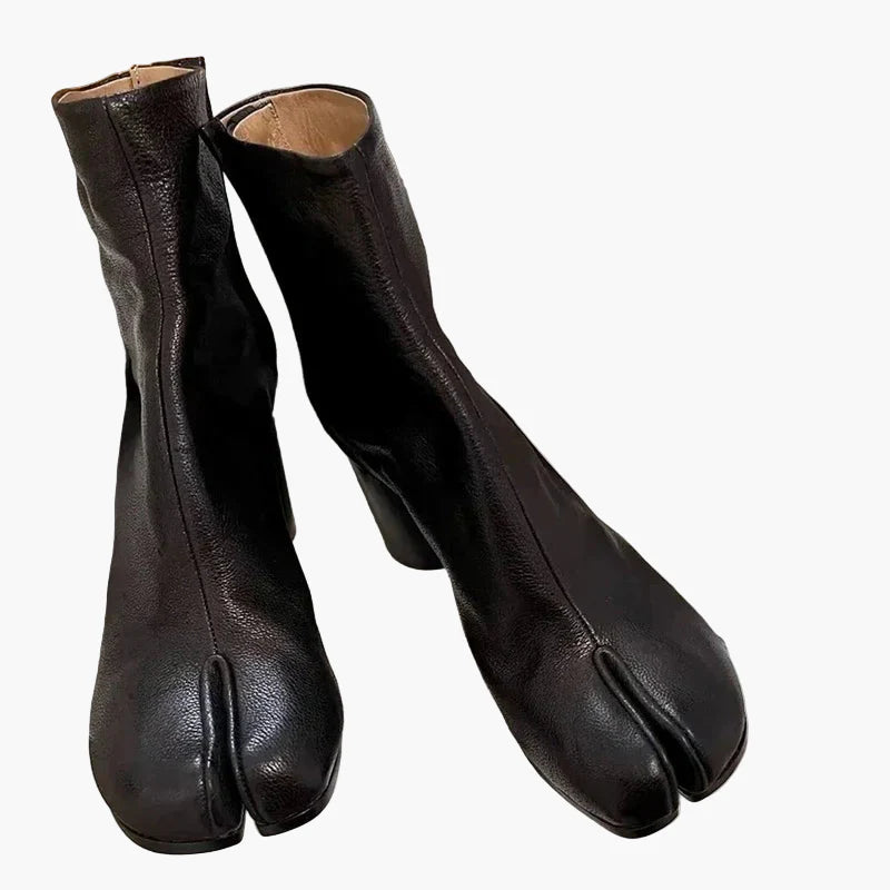 Damen Blockabsatz Stiefeletten mit Tabi-Design für stilvolle Outfits