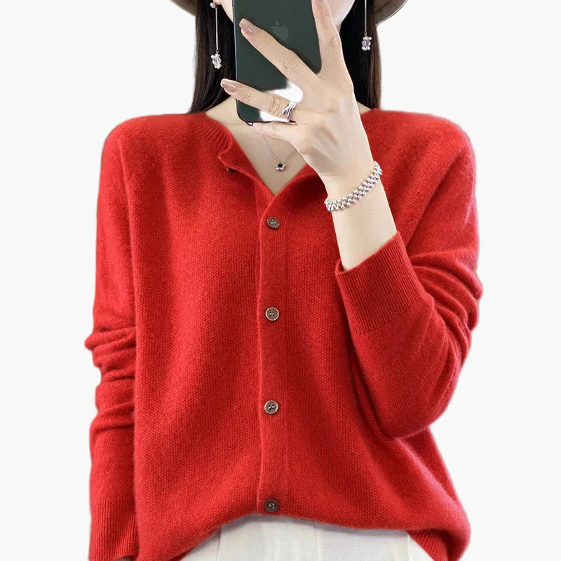 Damen Strickjacke Klassisch Elegant – Cardigan für Alltag und Büro