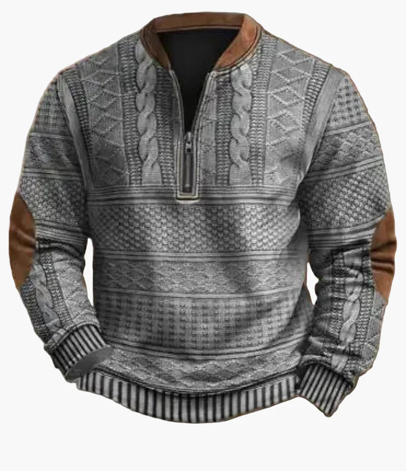 Herren Pullover mit halbem Reißverschluss – Stilvolles Strickdesign für Herbst und Winter