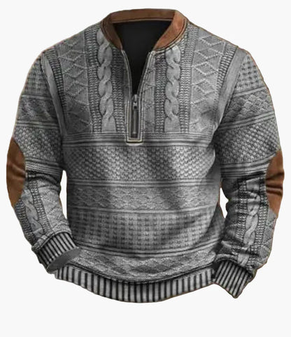 Herren Pullover mit halbem Reißverschluss – Stilvolles Strickdesign für Herbst und Winter