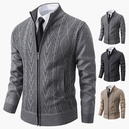 Herren Strickjacke mit Reißverschluss – Eleganter Business Casual Cardigan für Büro und Freizeit