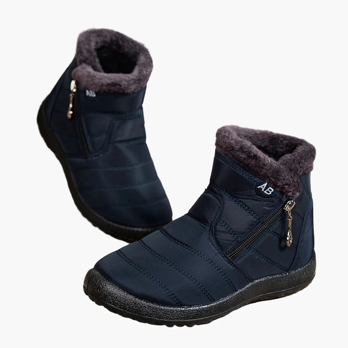 Damen Winterstiefeletten mit Reißverschluss – Bequeme warme Outdoor-Boots für kalte Tage