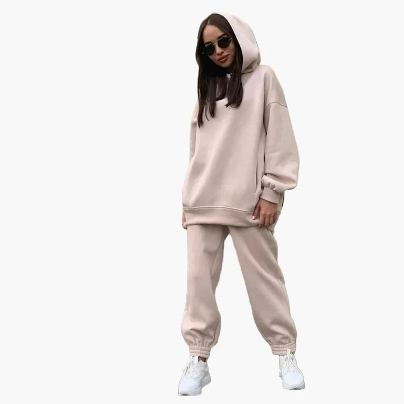 Damen Oversize Freizeit Jogginganzug Set – Hoodie & Jogginghose, Lässig & Bequem für Alltag und Sport