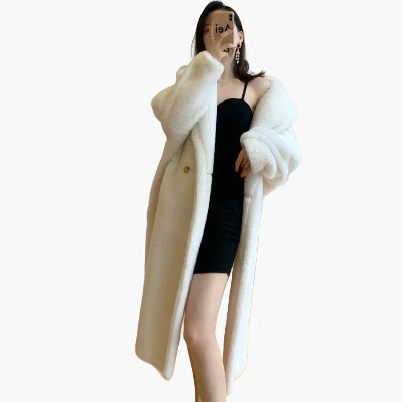 Damen Luxus Oversize Wintermantel im modernen Streetstyle – Eleganter langer Mantel für kalte Tage