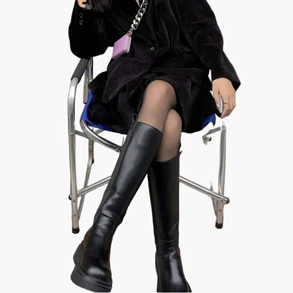 Damen Stiefel mit klobiger Sohle – Trendige Langschaft Boots für Herbst und Winter