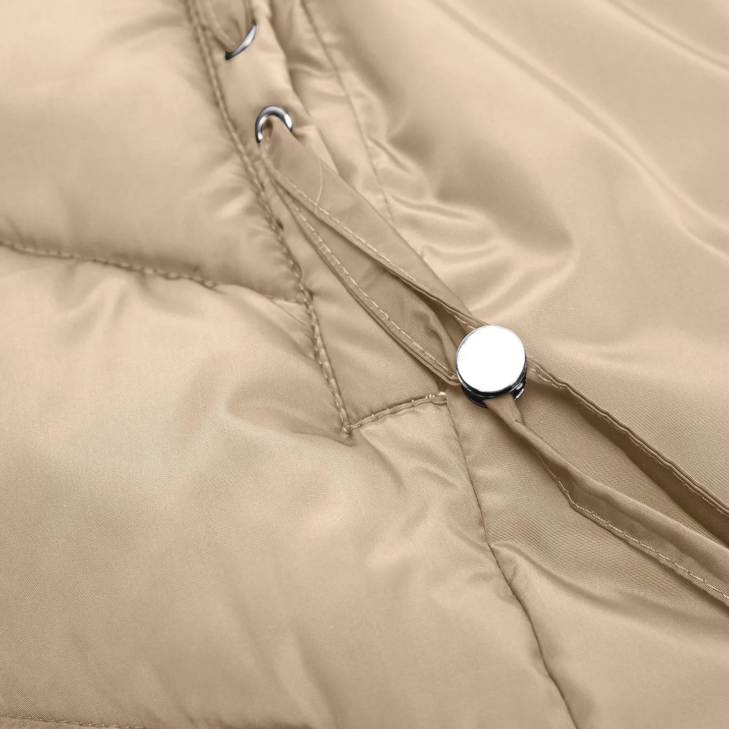 Damen Winter Steppmantel mit Kapuze – Eleganter langer Mantel für kalte Tage