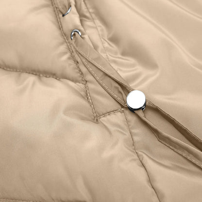 Damen Winter Steppmantel mit Kapuze – Eleganter langer Mantel für kalte Tage