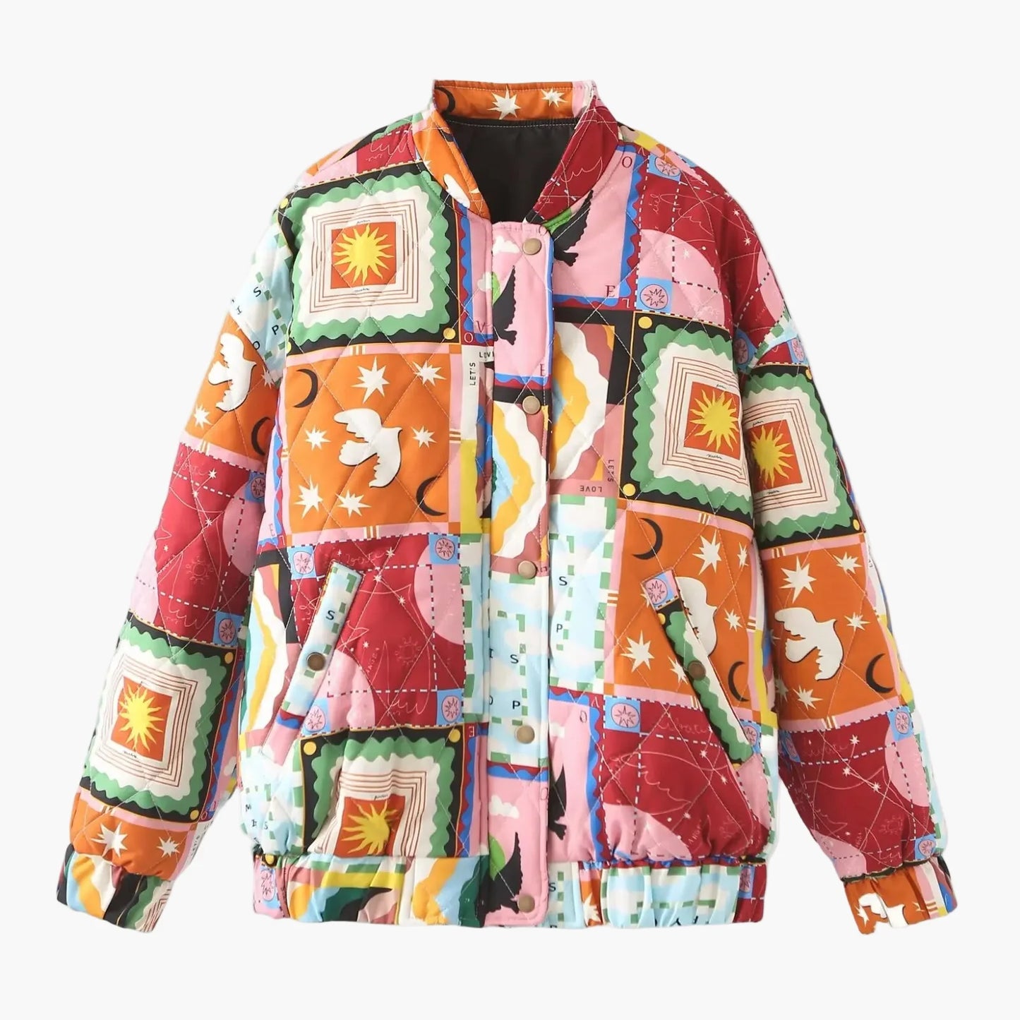 Unisex Patchwork Bomberjacke im Retro-Stil – Modische Freizeitjacke für Herbst & Winter