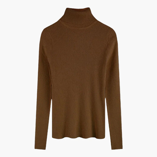 Damen Rollkragenpullover Strick Elegant Herbst Winter Langarm