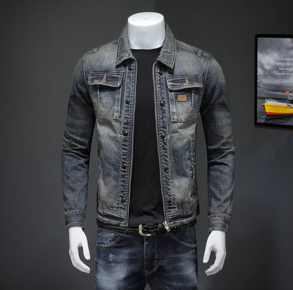 Herren Denimjacke im Vintage-Stil – Klassisch, Lässig & Vielseitig