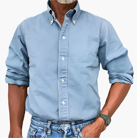 Herren Freizeit Hemd mit Langarm – Klassischer Stil für Büro & Alltag