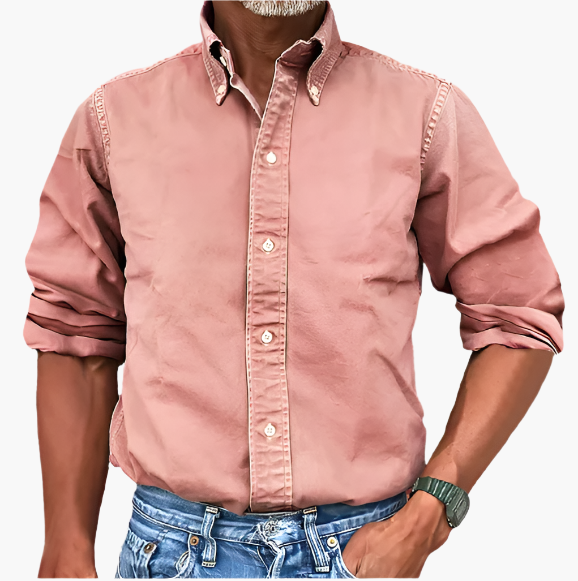 Herren Freizeit Hemd mit Langarm – Klassischer Stil für Büro & Alltag