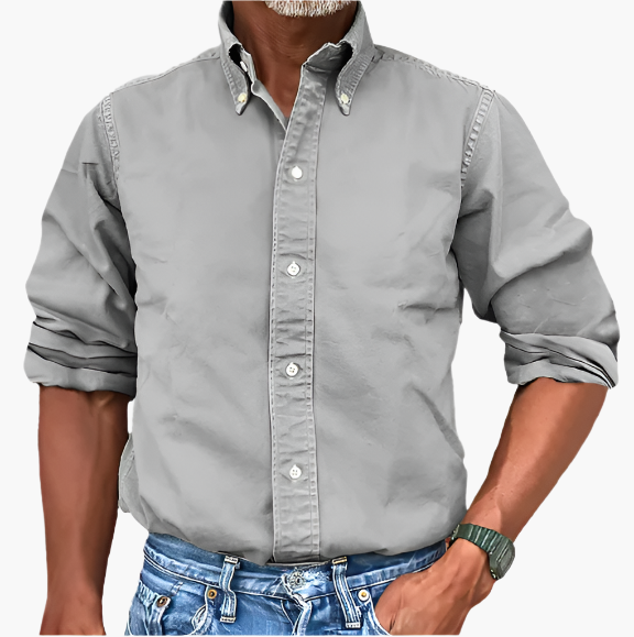 Herren Freizeit Hemd mit Langarm – Klassischer Stil für Büro & Alltag