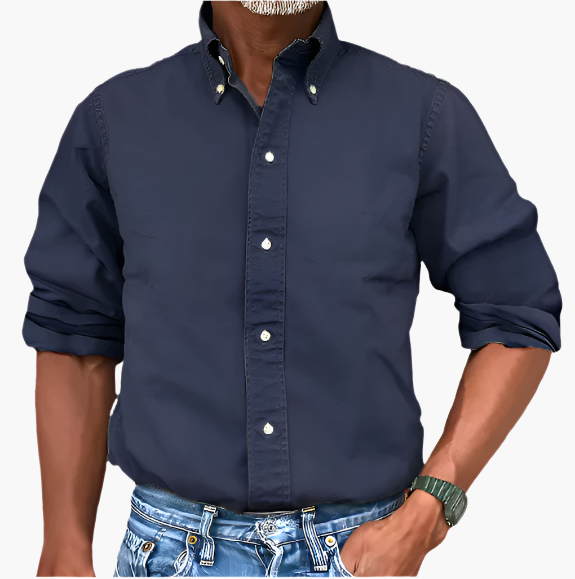 Herren Freizeit Hemd mit Langarm – Klassischer Stil für Büro & Alltag