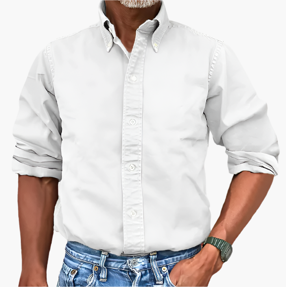 Herren Freizeit Hemd mit Langarm – Klassischer Stil für Büro & Alltag