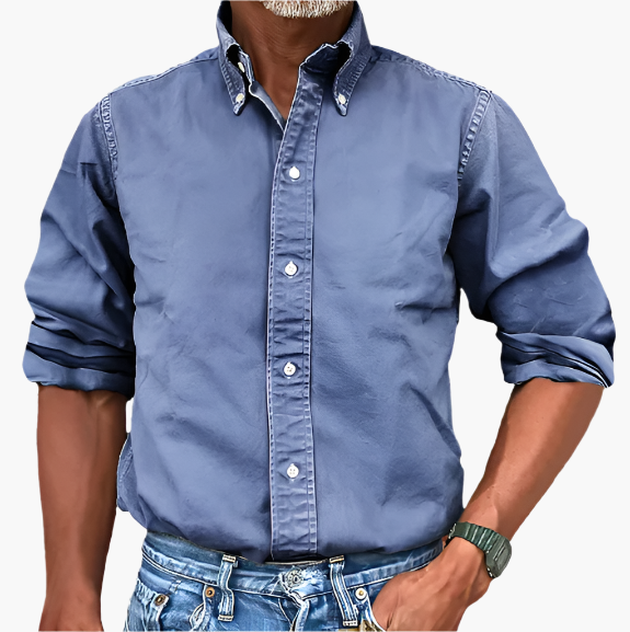 Herren Freizeit Hemd mit Langarm – Klassischer Stil für Büro & Alltag