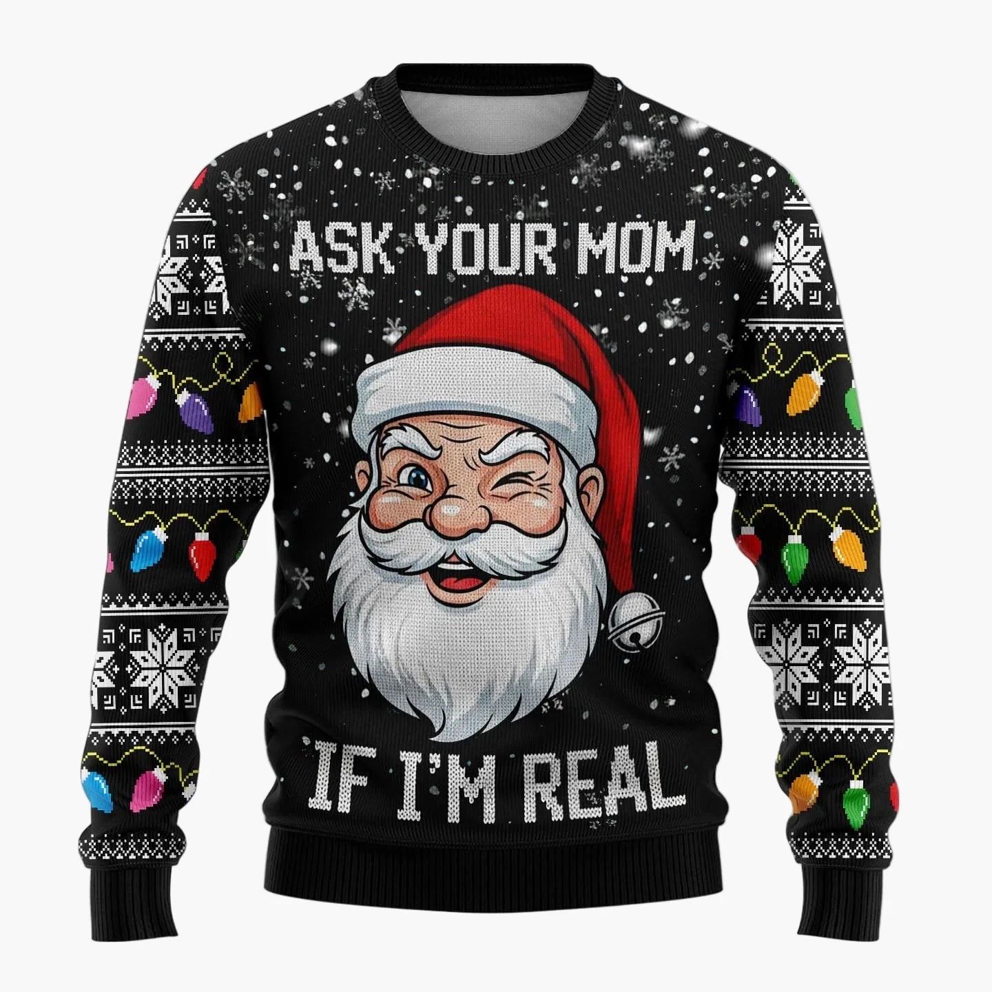 Herren Lustiger Weihnachts-Pullover Ugly Christmas Sweater mit frechem Weihnachtsmann-Motiv für Partys
