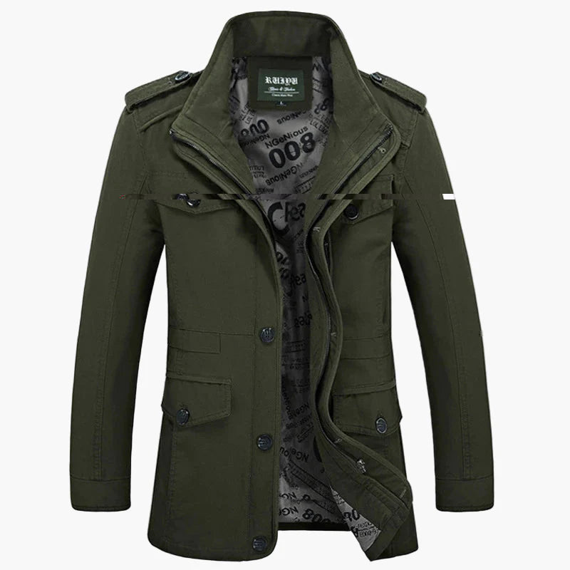 Herren Militärstil Freizeitjacke – Outdoor Übergangsjacke mit Taschen