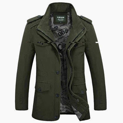 Herren Militärstil Freizeitjacke – Outdoor Übergangsjacke mit Taschen