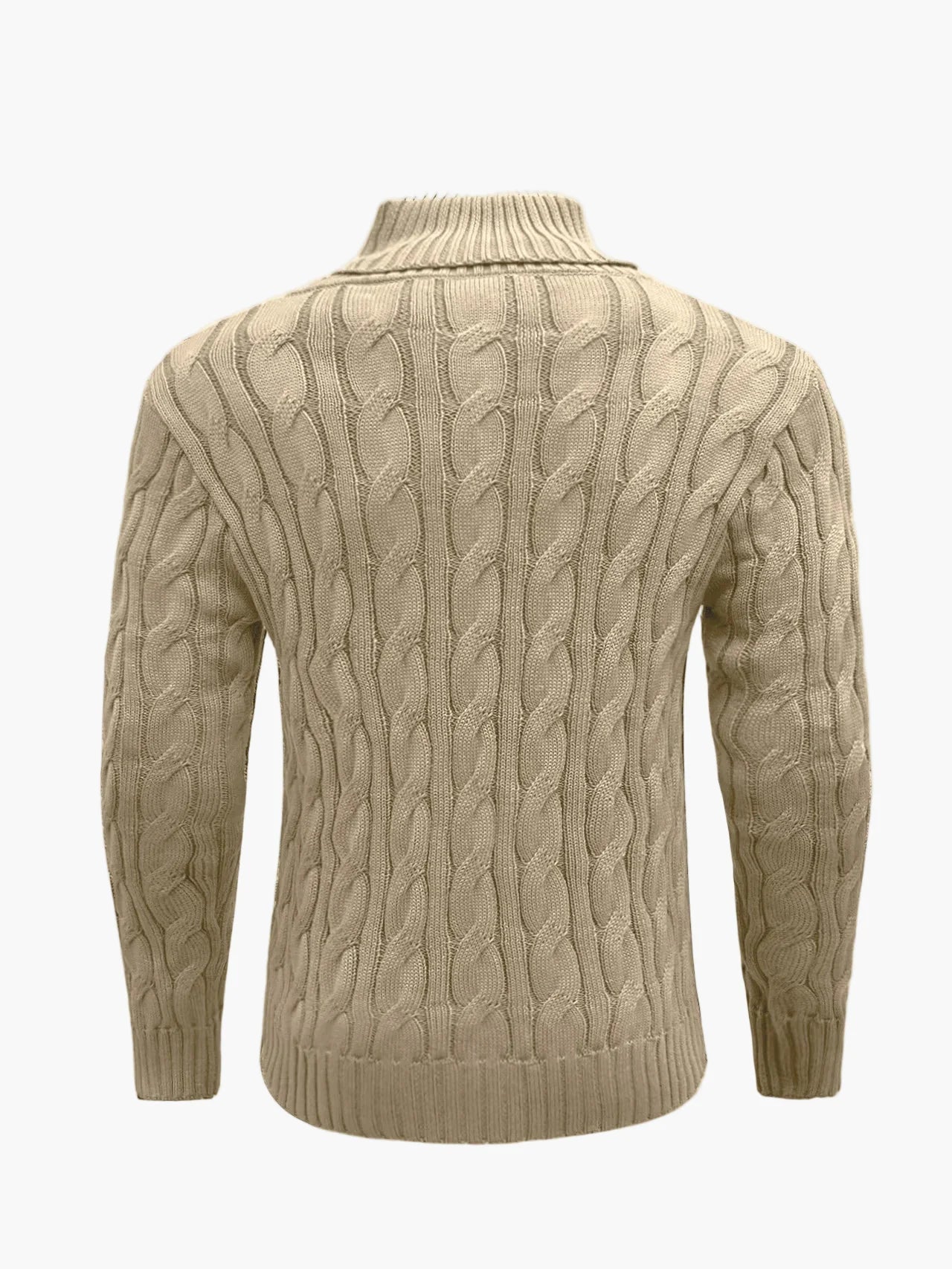 Herren Pullover mit Zopfmuster und Schalkragen – Modischer Strickpullover für Freizeit und Büro