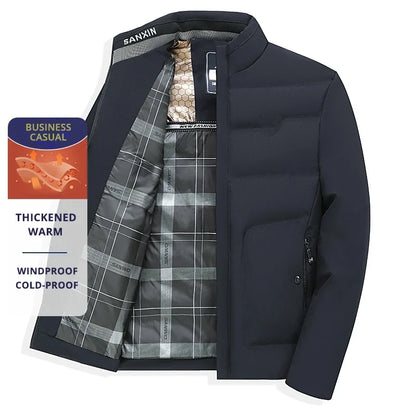 Herren Business Casual Steppjacke – Winddicht, Kälteschutz, Verdickt, Ideal für Herbst & Winter