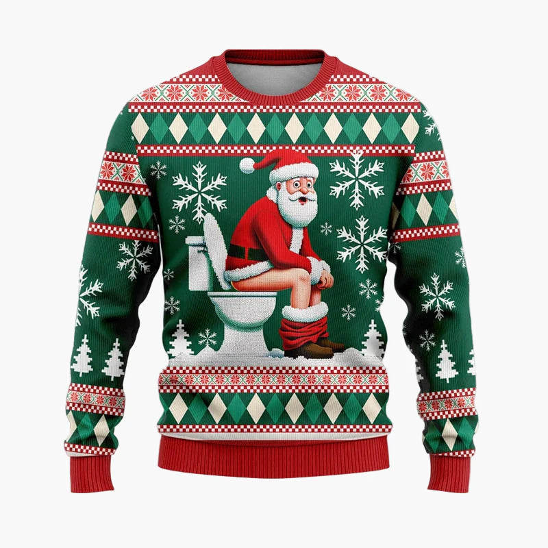Herren Ugly Christmas Sweater Hip Hop Santa Claus – Lustiger Weihnachtspullover für Partys & Freizeit